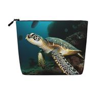 Gdshjklw Linen Makeup Bag For Women, Waterproof Travel Cosmetic Organizer Lightweight Zipper Travel Toiletry Bag Organizer Sea Turtle Makeup Brushes Storage Bag
