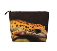 Gdshjklw Linen Makeup Bag For Women, Waterproof Travel Cosmetic Organizer Lightweight Zipper Travel Toiletry Bag Organizer Leopard Little Gecko Makeup Brushes Storage Bag