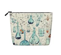 Gdshjklw Linen Makeup Bag For Women, Waterproof Travel Cosmetic Organizer Lightweight Zipper Travel Toiletry Bag Organizer Chemistry Print Makeup Brushes Storage Bag