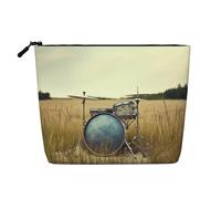 Gdshjklw Linen Makeup Bag For Women, Waterproof Travel Cosmetic Organizer Lightweight Zipper Travel Toiletry Bag Organizer Music Drum In Field Makeup Brushes Storage Bag