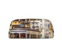 GDSHJKLW Lisbon Tram Leather Pencil Case Large Capacity Pen Pouch,Zipper Makeup Bag For Women Men Travel Toiletry Bags Waterproof Cosmetic Bag Wide-Open Coin Pouch Purse, Gold, One Size