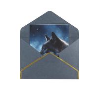 GDSHJKLW lonely wolf Greeting Card with Black Envelopes, 4x6 Thinking of You Cards Happy Birthday Wedding Invitation Blank Note Card for All Occasions