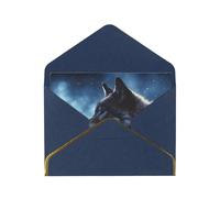 GDSHJKLW lonely wolf Greeting Card with Blue Envelopes, 4x6 Thinking of You Cards Happy Birthday Wedding Invitation Blank Note Card for All Occasions