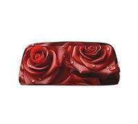 GDSHJKLW Many Red Roses Leather Pencil Case Large Capacity Pen Pouch,Zipper Makeup Bag For Women Men Travel Toiletry Bags Waterproof Cosmetic Bag Wide-Open Coin Pouch Purse