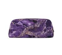 GDSHJKLW Marble Purple Leather Pencil Case Large Capacity Pen Pouch,Zipper Makeup Bag For Women Men Travel Toiletry Bags Waterproof Cosmetic Bag Wide-Open Coin Pouch Purse