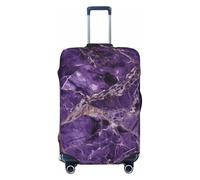 GDSHJKLW Marble Purple Travel Luggage Cover Suitcase Protector Washable Elastic Suitcase Cover Anti-Scratch Luggage Protector Travel Suitcase Baggage Cover Fits 18-32 Inch Suitcase, Black, XL