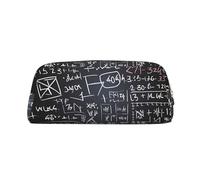 GDSHJKLW Math Formula Leather Pencil Case Large Capacity Pen Pouch,Zipper Makeup Bag For Women Men Travel Toiletry Bags Waterproof Cosmetic Bag Wide-Open Coin Pouch Purse