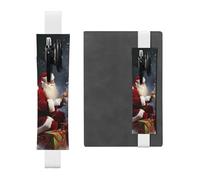 GDSHJKLW Merry Christmas Santa'S Gift Elastic Band Pen Holder Detachable Pu Leather Pen Sleeve Pouch Journal Pencil Holder Pencil Case Office Supplies Gift For Hardcover Journals Notebooks Planners