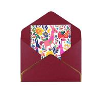 GDSHJKLW Mexican Otomi Animals Greeting Card with Dark Red Envelopes, 4x6 Thinking of You Cards Happy Birthday Wedding Invitation Blank Note Card for All Occasions