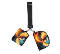 GDSHJKLW Mini Zip Around Wristlet Wallets For Women,Dual Pouch Keychain Wallet Key Chain Coin Purse Beautiful Phoenix Small Wallets Sports Wristlet Pouch