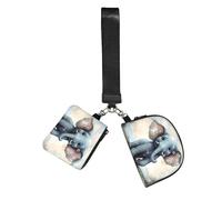 GDSHJKLW Mini Zip Around Wristlet Wallets For Women,Dual Pouch Keychain Wallet Key Chain Coin Purse Cute Elephant Play Bubbles Small Wallets Sports Wristlet Pouch