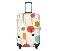 GDSHJKLW Modern Mid Century Travel Luggage Cover Suitcase Protector Washable Elastic Suitcase Cover Anti-Scratch Luggage Protector Travel Suitcase Baggage Cover Fits 18-32 Inch Suitcase, Black, L