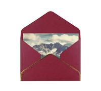 GDSHJKLW Mountains Scenery Greeting Card with Dark Red Envelopes, 4x6 Thinking of You Cards Happy Birthday Wedding Invitation Blank Note Card for All Occasions