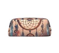 GDSHJKLW Native American Dream Catcher Leather Pencil Case Large Capacity Pen Pouch,Zipper Makeup Bag For Women Men Travel Toiletry Bags Waterproof Cosmetic Bag Wide-Open Coin Pouch Purse