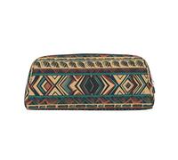 GDSHJKLW Native American1 Leather Pencil Case Large Capacity Pen Pouch,Zipper Makeup Bag For Women Men Travel Toiletry Bags Waterproof Cosmetic Bag Wide-Open Coin Pouch Purse, Silver, One Size
