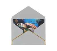 GDSHJKLW Ocean Animal Turtle Greeting Card with Light Grey Envelopes, 4x6 Thinking of You Cards Happy Birthday Wedding Invitation Blank Note Card for All Occasions