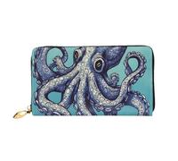 GDSHJKLW Octopus Design Women Wallets Leather Zip Around Clutch Purses Waterproof Credit Card Holder With Phone Holder Ladies Travel Coin Purse