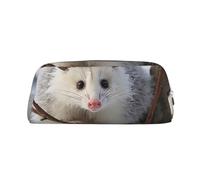 GDSHJKLW Opossum In Snow Leather Pencil Case Large Capacity Pen Pouch,Zipper Makeup Bag For Women Men Travel Toiletry Bags Waterproof Cosmetic Bag Wide-Open Coin Pouch Purse