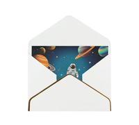 GDSHJKLW Outer Space Rocket Astronaut Greeting Card with White Envelopes, 4x6 Thinking of You Cards Happy Birthday Wedding Invitation Blank Note Card for All Occasions
