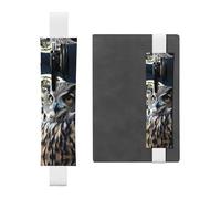 GDSHJKLW Owl And Moon Elastic Band Pen Holder Detachable Pu Leather Pen Sleeve Pouch Journal Pencil Holder Pencil Case Office Supplies Gift For Hardcover Journals Notebooks Planners