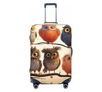 GDSHJKLW Owls Birds Travel Luggage Cover Suitcase Protector Washable Elastic Suitcase Cover Anti-Scratch Luggage Protector Large Travel Suitcase Baggage Cover Fits 18-32 Inch Suitcase, Black, L