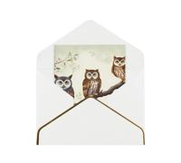 GDSHJKLW Owls on a branch Greeting Card with White Envelopes, 4x6 Thinking of You Cards Happy Birthday Wedding Invitation Blank Note Card for All Occasions