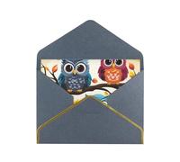 GDSHJKLW Owls on Tree Branches Greeting Card with Black Envelopes, 4x6 Thinking of You Cards Happy Birthday Wedding Invitation Blank Note Card for All Occasions