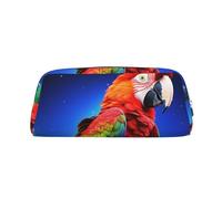 GDSHJKLW Parrot Leather Pencil Case Large Capacity Pen Pouch,Zipper Makeup Bag For Women Men Travel Toiletry Bags Waterproof Cosmetic Bag Wide-Open Coin Pouch Purse