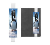 GDSHJKLW Penguin Antarctica Ice Elastic Band Pen Holder Detachable Pu Leather Pen Sleeve Pouch Journal Pencil Holder Pencil Case Office Supplies Gift For Hardcover Journals Notebooks Planners