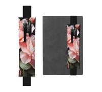 GDSHJKLW Peony Flowers Rose Elastic Band Pen Holder Detachable Pu Leather Pen Sleeve Pouch Journal Pencil Holder Pencil Case Office Supplies Gift For Hardcover Journals Notebooks Planners