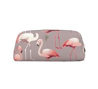 GDSHJKLW Pink Flamingo Pattern Leather Pencil Case Large Capacity Pen Pouch,Zipper Makeup Bag For Women Men Travel Toiletry Bags Waterproof Cosmetic Bag Wide-Open Coin Pouch Purse