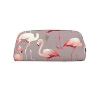 GDSHJKLW Pink Flamingo Pattern Leather Pencil Case Large Capacity Pen Pouch,Zipper Makeup Bag For Women Men Travel Toiletry Bags Waterproof Cosmetic Bag Wide-Open Coin Pouch Purse