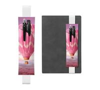 GDSHJKLW Pink Hot Air Balloon Elastic Band Pen Holder Detachable Pu Leather Pen Sleeve Pouch Journal Pencil Holder Pencil Case Office Supplies Gift For Hardcover Journals Notebooks Planners