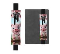 GDSHJKLW Pink Little Pig Elastic Band Pen Holder Detachable Pu Leather Pen Sleeve Pouch Journal Pencil Holder Pencil Case Office Supplies Gift For Hardcover Journals Notebooks Planners