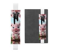 GDSHJKLW Pink Little Pig Elastic Band Pen Holder Detachable Pu Leather Pen Sleeve Pouch Journal Pencil Holder Pencil Case Office Supplies Gift For Hardcover Journals Notebooks Planners