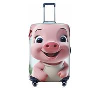 GDSHJKLW Pink Little Pig Travel Luggage Cover Suitcase Protector Washable Elastic Suitcase Cover Anti-Scratch Luggage Protector Travel Suitcase Baggage Cover Fits 18-32 Inch Suitcase, Black, L