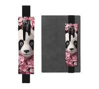 GDSHJKLW Pink Panda Elastic Band Pen Holder Detachable Pu Leather Pen Sleeve Pouch Journal Pencil Holder Pencil Case Office Supplies Gift For Hardcover Journals Notebooks Planners