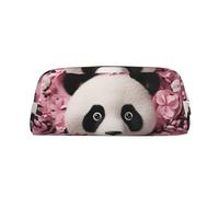 GDSHJKLW Pink Panda Leather Pencil Case Large Capacity Pen Pouch,Zipper Makeup Bag For Women Men Travel Toiletry Bags Waterproof Cosmetic Bag Wide-Open Coin Pouch Purse