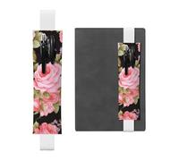 GDSHJKLW Pink Rose Elastic Band Pen Holder Detachable Pu Leather Pen Sleeve Pouch Journal Pencil Holder Pencil Case Office Supplies Gift For Hardcover Journals Notebooks Planners