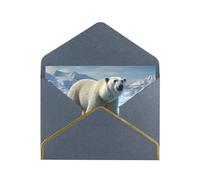 GDSHJKLW Polar Bear Ice Greeting Card with Black Envelopes, 4x6 Thinking of You Cards Happy Birthday Wedding Invitation Blank Note Card for All Occasions