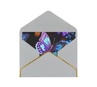 GDSHJKLW Purple butterfly and flowers Greeting Card with Light Grey Envelopes, 4x6 Thinking of You Cards Happy Birthday Wedding Invitation Blank Note Card for All Occasions