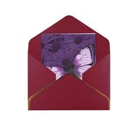 GDSHJKLW Purple Butterfly Greeting Card with Dark Red Envelopes, 4x6 Thinking of You Cards Happy Birthday Wedding Invitation Blank Note Card for All Occasions