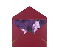 GDSHJKLW Purple Butterfly Greeting Card with Dark Red Envelopes, 4x6 Thinking of You Cards Happy Birthday Wedding Invitation Blank Note Card for All Occasions