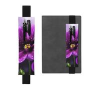 GDSHJKLW Purple Flower Elastic Band Pen Holder Detachable Pu Leather Pen Sleeve Pouch Journal Pencil Holder Pencil Case Office Supplies Gift For Hardcover Journals Notebooks Planners