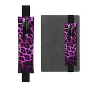 GDSHJKLW Purple Leopard Elastic Band Pen Holder Detachable Pu Leather Pen Sleeve Pouch Journal Pencil Holder Pencil Case Office Supplies Gift For Hardcover Journals Notebooks Planners