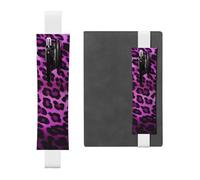 GDSHJKLW Purple Leopard Elastic Band Pen Holder Detachable Pu Leather Pen Sleeve Pouch Journal Pencil Holder Pencil Case Office Supplies Gift For Hardcover Journals Notebooks Planners