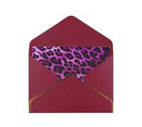 GDSHJKLW Purple Leopard Greeting Card with Dark Red Envelopes, 4x6 Thinking of You Cards Happy Birthday Wedding Invitation Blank Note Card for All Occasions