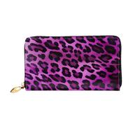 GDSHJKLW Purple Leopard Women Wallets Leather Zip Around Clutch Purses Waterproof Credit Card Holder With Phone Holder Ladies Travel Coin Purse