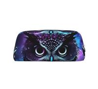 GDSHJKLW Purple Owl Leather Pencil Case Large Capacity Pen Pouch,Zipper Makeup Bag For Women Men Travel Toiletry Bags Waterproof Cosmetic Bag Wide-Open Coin Pouch Purse