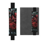 GDSHJKLW Red And Black Rose Elastic Band Pen Holder Detachable Pu Leather Pen Sleeve Pouch Journal Pencil Holder Pencil Case Office Supplies Gift For Hardcover Journals Notebooks Planners